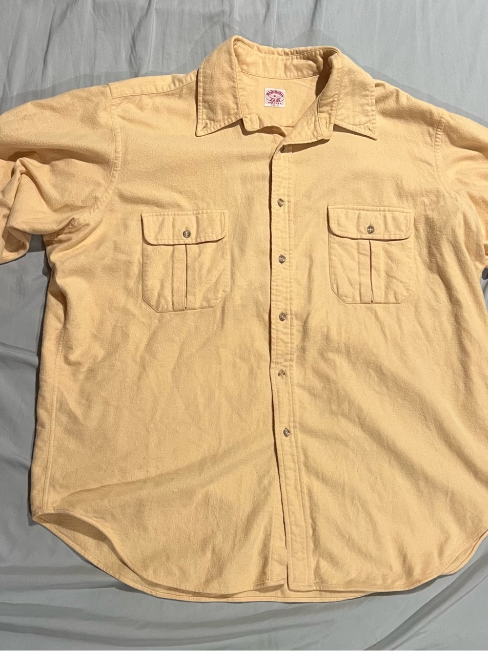 Brooks Brothers Light Yellow Short-Sleeve Button-Down Shirt
